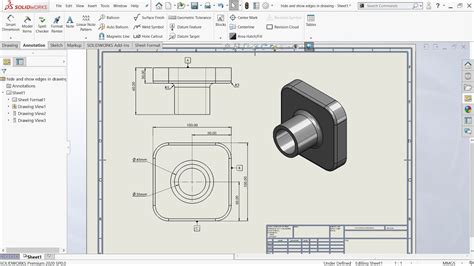 show hidden lines solidworks drawing